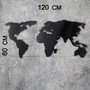 Wallity World Map Silhouette Escultura de pared de metal negra